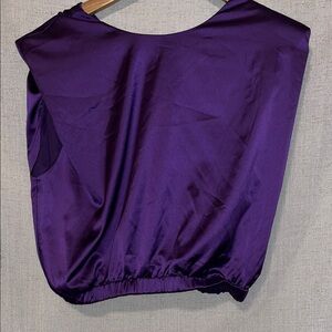 TCEC Elegant Purple Satin Blouse Size L
